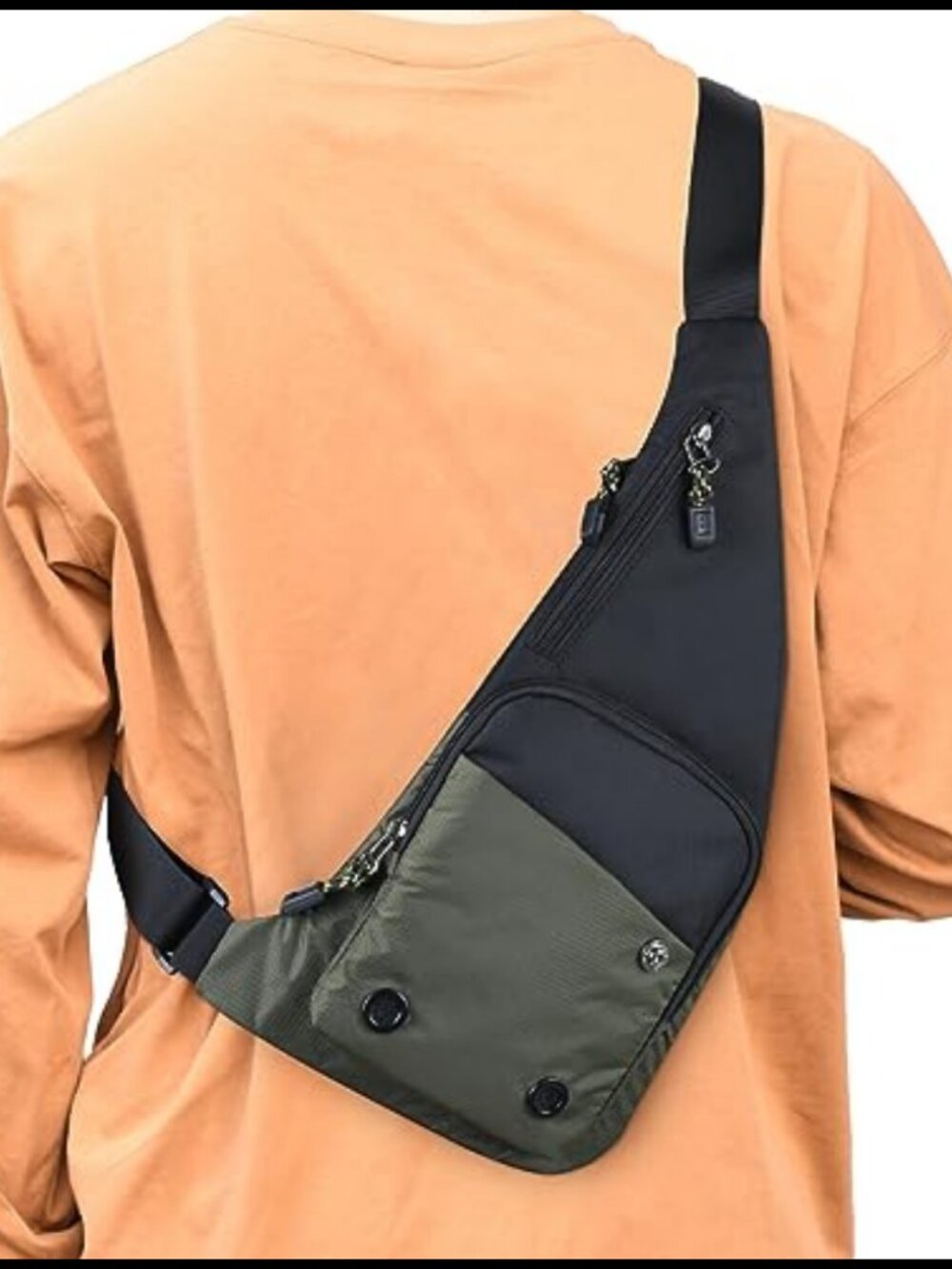 Water Resist Nylon Slim Sling Bag Crossbody Chest Backpack Travel Hiking